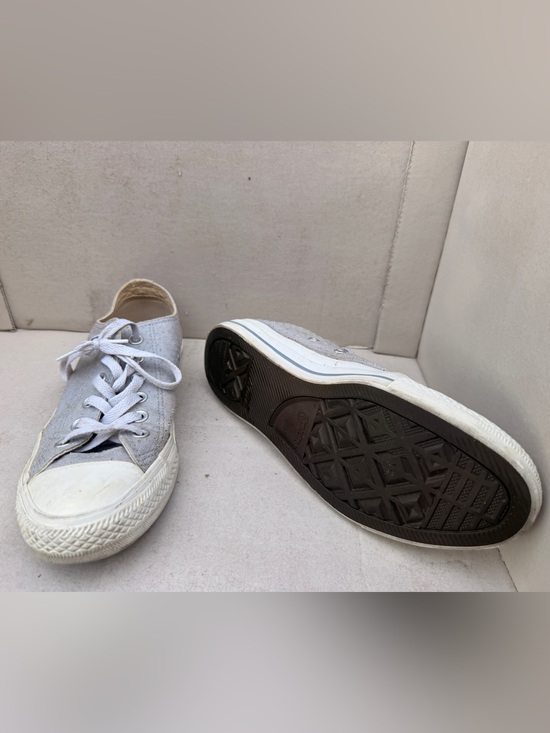 Converse Shoes - Vintage Converse Chuck Taylors. Light Blue Grey Canvas Low-Tops.